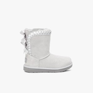 Ugg Classic Short II Braided Kids Classic Boots White (9602LJVIT)